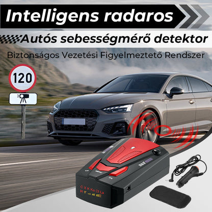 Intelligens Radaros Autós Sebességmérő Detektor - Értesítés a mérési pontokról előre