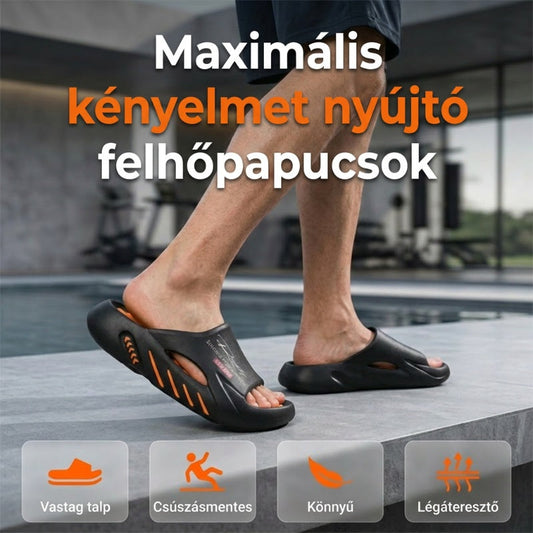 🏖️ Csúszásgátló, vastag talpú, felhőmintás papucs – férfiaknak és nőknek egyaránt