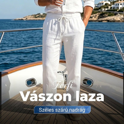 👖 Kényelmes, lélegző, egyszínű férfi nadrág – lenvászonból