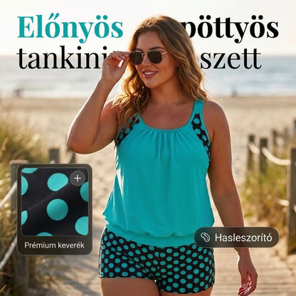👙 Divatos pöttyös bikini szett – gyorsan száradó anyag / UV-védelem