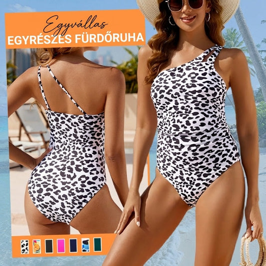 🔥 S-2XL 👙 Női Egyvállas Egyrészes Fürdőruha