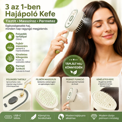 ✨Elektromos párásító masszázs fésű | Párásító hidratálás + magas frekvenciájú rezgéses masszázs