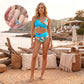 🌸(S-XL) Női virágmintás magas derekú bikini szett