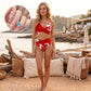 🌸(S-XL) Női virágmintás magas derekú bikini szett