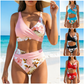 🌸(S-XL) Női virágmintás magas derekú bikini szett