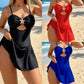 🩱 Női áttört bikini ruha csillogó tengericsillagokkal ⭐