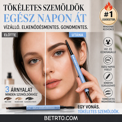 💥2+1 ingyen🖌️ Kétvégű vízálló ferde szemöldökceruza