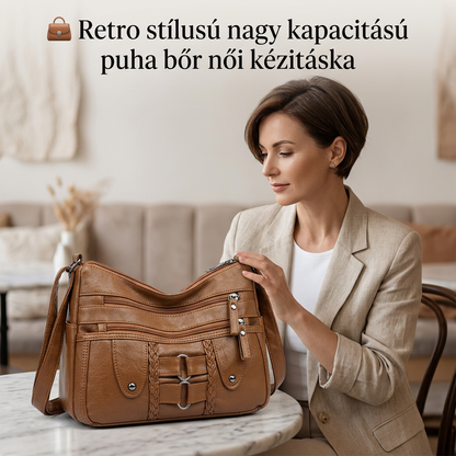 👜 Retro stílusú nagy kapacitású puha bőr női kézitáska