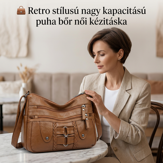 👜 Retro stílusú nagy kapacitású puha bőr női kézitáska