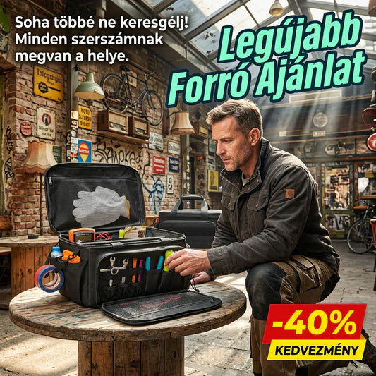 👨‍🔧14 hüvelykes, strapabíró szerszámtáska – Ipari minőségű vászon anyagból, gyorsan hozzáférhető panellel