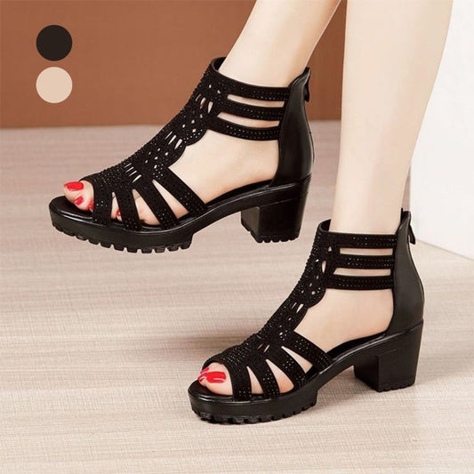 【EU 35–40】👠 Női római stílusú magas sarkú szandál