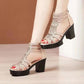 【EU 35–40】👠 Női római stílusú magas sarkú szandál