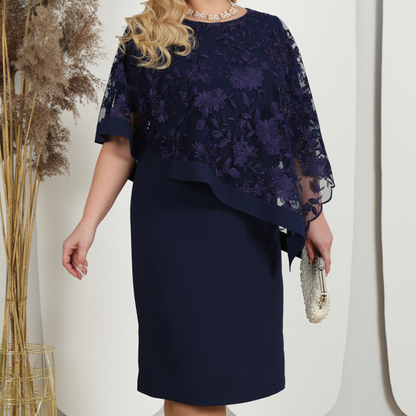 👗Fél Ruhák Elegáns Csipke Ruhák Placket ujjakkal