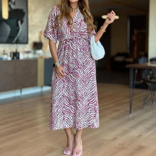 💖  V-nyakú párt drapírozott elegáns hosszú ruha