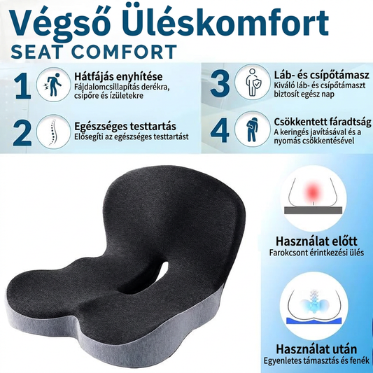 💺Csúszásgátló memóriahab ülőpárna és háttámla – deréktámasztó