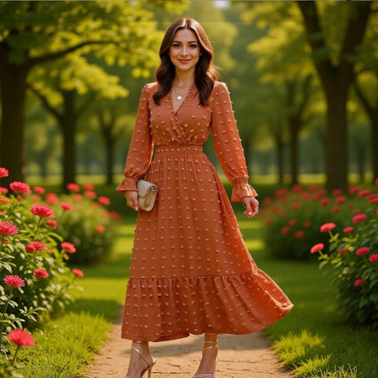 Elegáns hosszú ujjú ruha