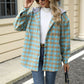 Női kapucnis kockás egyrétegű kabát