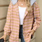 Női kapucnis kockás egyrétegű kabát