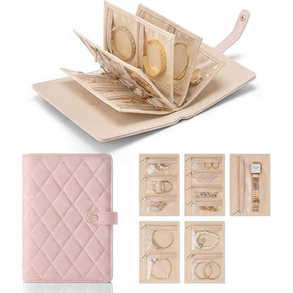 👝 Elegáns hordozható ékszeres tok - Többrétegű kialakítás + bőr anyag