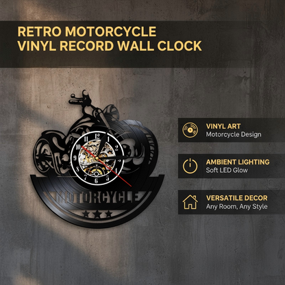 Retro motorkerékpár vinil lemez falióra