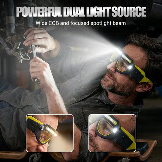 🔦Újratölthető LED szemüveges fejlámpa