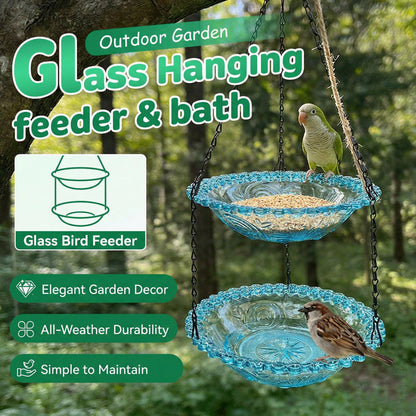 🦜Vintage stílusú függő madáretető és madárfürdő