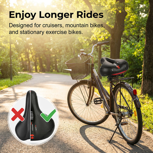 🚲Ergonomikus kerékpárnyereg memóriahabbal – lélegző és rendkívül kényelmes