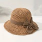 👒Elegáns, fonott szalmakalap masnival