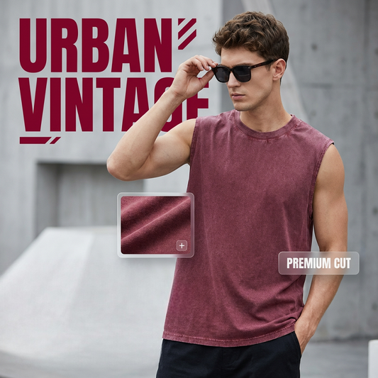 👕 Férfi vintage stílusú, ujjatlan póló