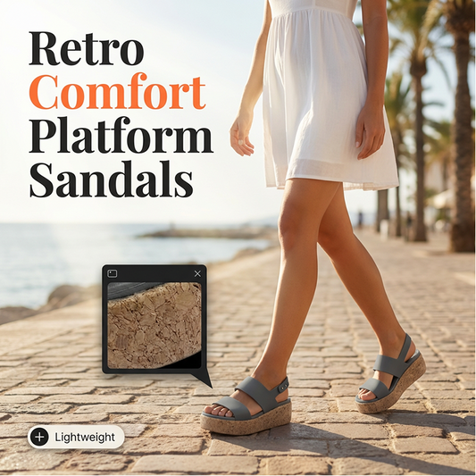 👡  Női könnyű platform szandál – retro, párnázott, állítható