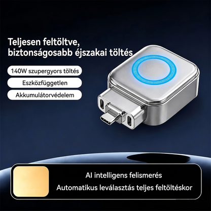 140W / USB-C PD 3.1 töltő AI automatikus kikapcsolással és intelligens akkumulátorvédelemmel – univerzális iPhone-hoz, MacBookhoz és táblagépekhez