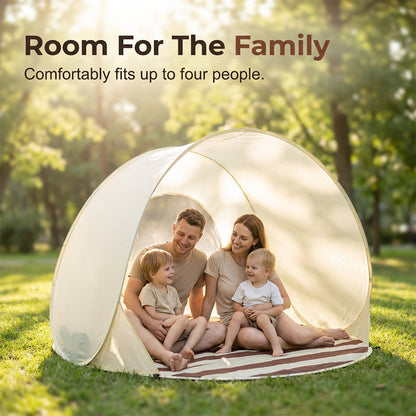 🏕️ UPF 50+ pop-up strandsátor – gyors árnyék 3/4 fő számára