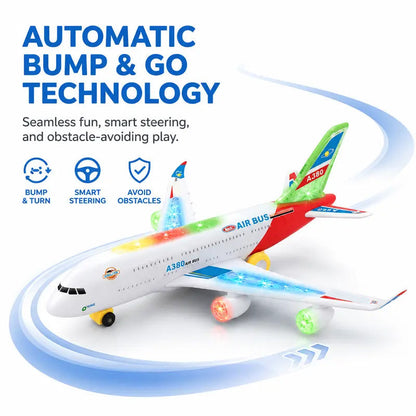 ✈️ Hanggal és LED-es világítással ellátott elektromos modellrepülőgép  – automatikus repülés
