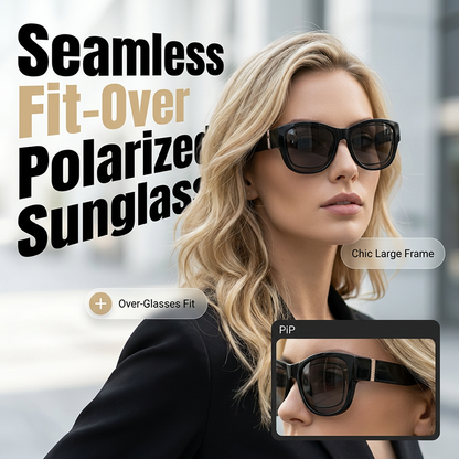 🕶️☀️ Női Nagy Keretes Napszemüveg – Szemüveg Fölé Hordható
