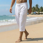 【S-L】👖 Férfi alkalmi capri nadrág, húzózsinórral a derekán