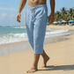 【S-L】👖 Férfi alkalmi capri nadrág, húzózsinórral a derekán