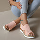 Légáteresztő női vászon szandál – vastag talppal