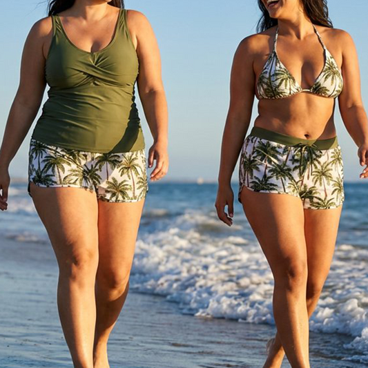 👙 Női bikini fürdőruha-szett – 3 részes (Felső, Bikini Felső és Úszónadrág)