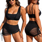 👙 Prémium 3 részes fürdőruha – Magas derekú, állítható oldalsó pánttal | S–2XL