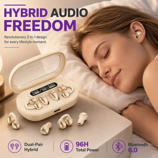 🎧 2 az 1-ben vezeték nélküli Bluetooth-fejhallgató – digitális kijelzővel és négy Bluetooth-fejhallgatóval