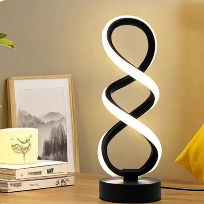 ✨Elegáns, spirál alakú LED-asztali lámpa – 3 fényszínnel és USB-táplálással