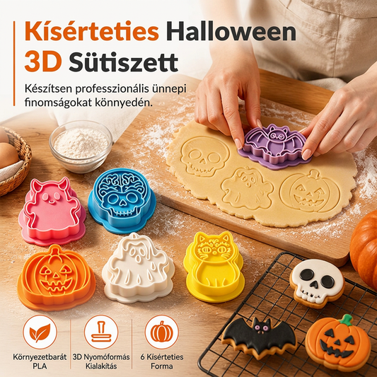 💀🎃 Halloween-i mini 3D tortakészlet | 6féle motívum