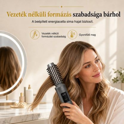 ⚡Vezeték nélküli elektromos hajcsavaró és hajvasaló – nem károsítja a hajat, könnyedén hullámokat varázsol