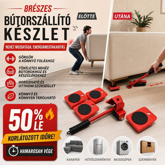 📦 Időkorlátozott akció! 🛋️ Bútorgörgő készlet – 8 db 360°-ban forgó kerékkel, 360 kg teherbírással ✨