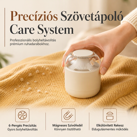 👕🧶 Elektromos szöszeltávolító – mágneses fedéllel és védőfémhálóval, szöszgyűjtő rekesszel