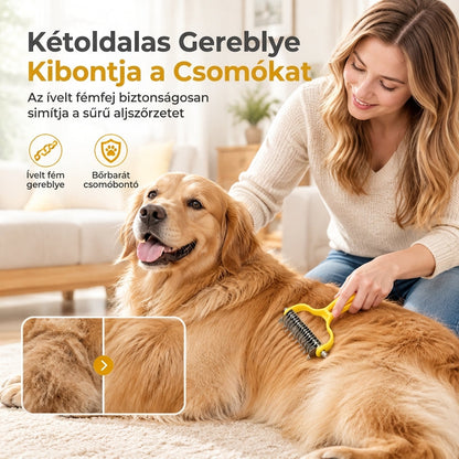 🐾 Állati bontó fésű és szőrellenőrző kefe – Kutyáknak és macskáknak, hatékony ápolás