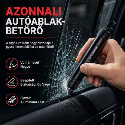 🚗🔨Kompakt autós ablaktörő és biztonsági öv vágó